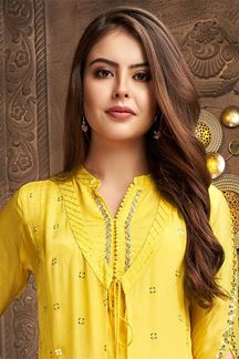 Picture of Heavenly Yellow Designer Kurti for Haldi and Festive occasions