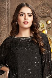 Picture of Vibrant Black Designer Long Kurti for Party and Sangeet