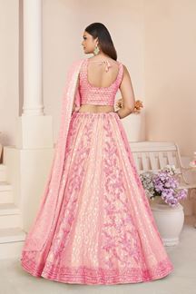 Picture of Spectacular Pink Designer Lehenga Choli for Sangeet and Reception