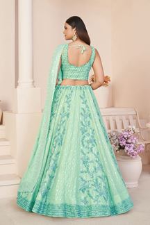 Picture of Stunning Mint Green Designer Lehenga Choli for Sangeet and Engagement