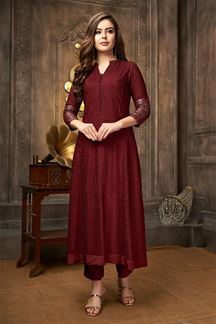 Picture of Lovely Maroon Designer Kurti for Party