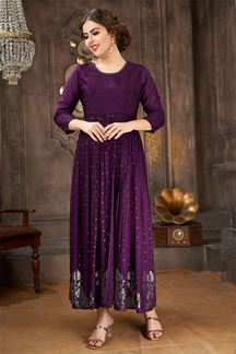 Picture of Glorious Purple Long Designer Kurti for Party