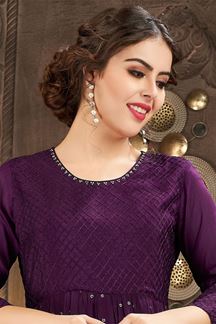 Picture of Glorious Purple Long Designer Kurti for Party