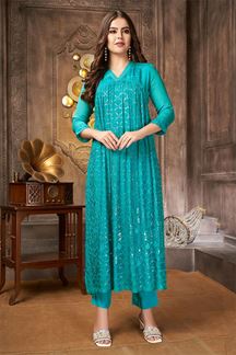 Picture of Divine Rama Long Designer Kurti for Party and Festive occasions
