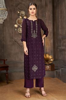 Picture of Bollywood Wine Designer Kurti for Party