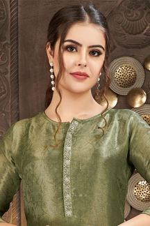 Picture of Fascinating Green Designer Kurti for Mehendi and Festive Occasions