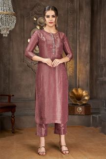 Picture of Outstanding Mauve Straight-cut Designer Kurti for Party