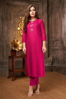 Picture of Splendid Pink Georgette Designer Kurti for Party