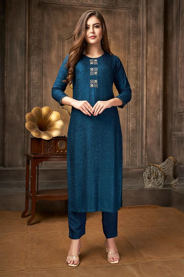 Picture of Spectacular Blue Designer Kurti for Party