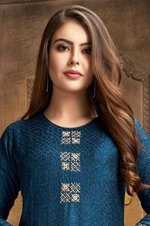 Picture of Spectacular Blue Designer Kurti for Party