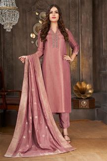 Picture of Amazing Mauve Straight-cut Designer Salwar Suit for Party and Festive occasions