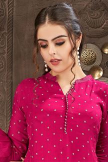 Picture of Striking Pink Georgette Designer Gharara Style Suit for Party and Haldi