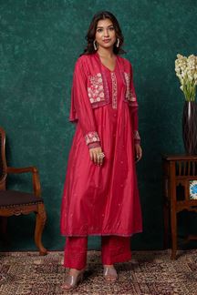 Picture of Amazing Pink Designer Indo-Western Suit for Party and Festive 