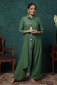Picture of Attractive Green Designer Coord Set for Party and Casual Wear 