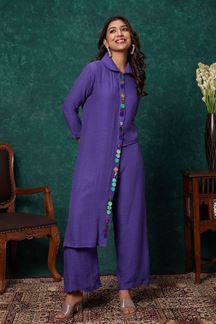 Picture of Exquisite Solid Purple Designer Coord Suit for Party and Casual Wear 