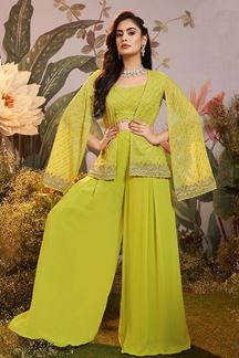 Picture of Enticing Yellow Designer Indo-Western Suit for Haldi and Festival