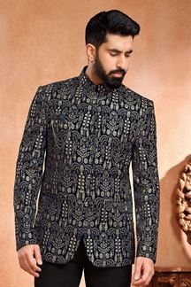 Picture of Captivating Embroidered  Designer Men’s Wear Bandhgala Jacket for Engagement, and Reception