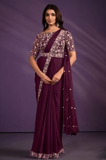 Picture of Gorgeous Designer Ready to Wear Saree with Belt for Engagement and Sangeet