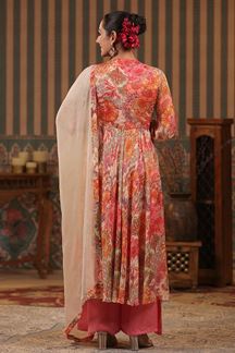 Picture of Delightful Floral Printed Designer Palazzo Suit for Party and Festivals