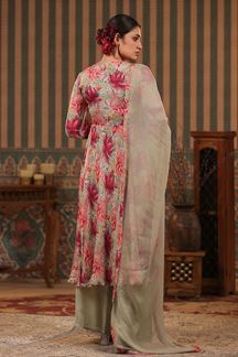Picture of Gorgeous Floral Printed Designer Palazzo Suit for Party and Festivals