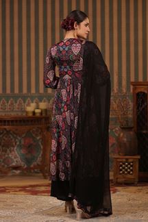 Picture of Surreal Black Printed Designer Palazzo Suit for Party and Festivals