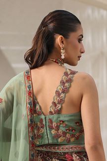 Picture of Trendy Light Green Floral Printed Designer Lehenga Choli for Wedding and Engagement