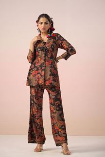 Picture of Flamboyant Brown Designer Indo-Western Co-ord Set for Party