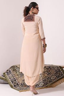 Picture of Heavenly Cream Designer Short Kurti Set for Party and Festival