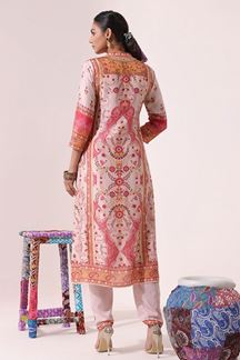 Picture of Pretty Pink Printed Designer Kurti for Party and Festival