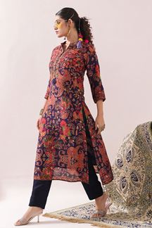 Picture of Amazing Black Printed Designer Kurti for Party and Festival