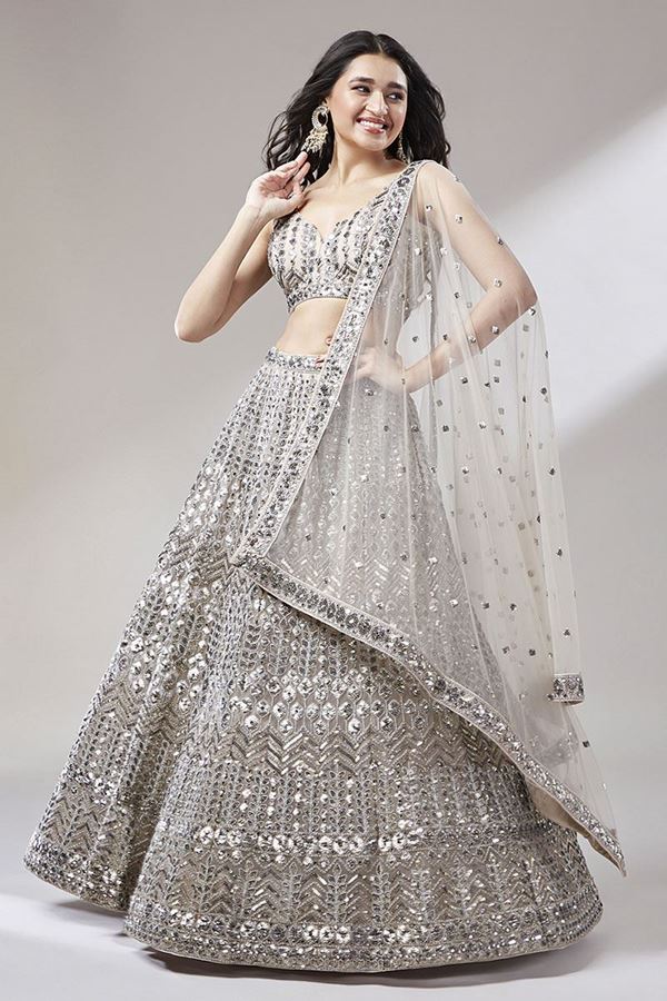 Picture of Aesthetic Chikoo Colored Designer Lehenga Choli