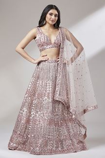 Picture of Charming Rose Gold Colored Designer Lehenga Choli