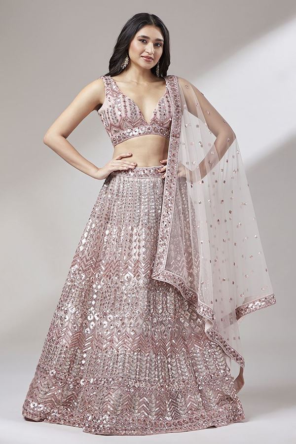 Picture of Charming Rose Gold Colored Designer Lehenga Choli