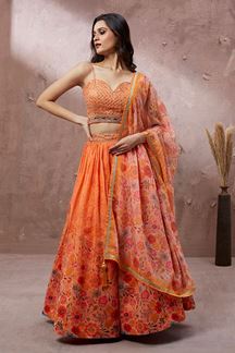Picture of Attractive Orange Colored Designer Lehenga Choli