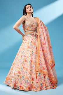 Picture of Exquisite Orange Colored Designer Lehenga Choli