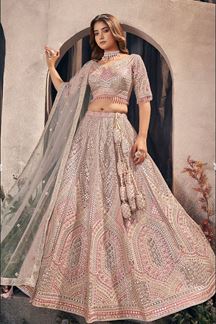 Picture of Spectacular Light Purple Designer Wedding Lehenga Choli for Engagement and Reception