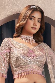 Picture of Spectacular Light Purple Designer Wedding Lehenga Choli for Engagement and Reception