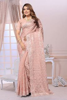 Picture of Marvelous Organza Tissue Designer Saree for Engagement and Reception