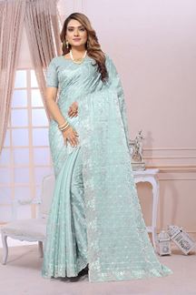 Picture of Charming Jimmy Choo Designer Saree for Engagement and Reception