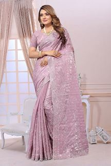 Picture of Glamorous Organza Tissue Designer Saree for Engagement and Reception