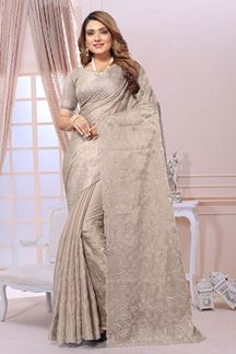 Picture of Beautiful Jimmy Choo Designer Saree for Engagement and Reception