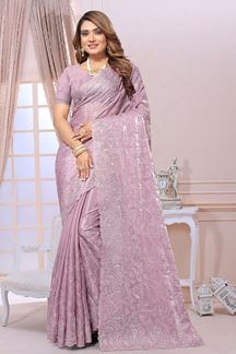 Picture of Lovely Organza Tissue Designer Saree for Engagement and Sangeet