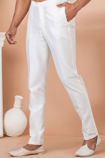Picture of Attractive White Designer Kurta Pyjama Set for Engagement and Festivals