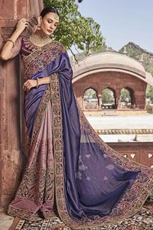 Picture of Delightful Half and Half Designer Saree for Wedding and Reception