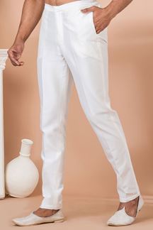 Picture of Appealing White Embroidered Designer Kurta Pajama Set for Engagement and Festivals