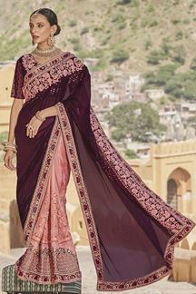 Picture of Impressive Half and Half Designer Saree for Wedding, Engagement and Reception
