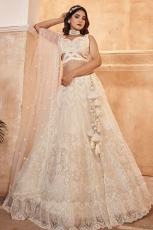 Picture of Heavenly White Designer Wedding Lehenga Choli for Engagement and Reception