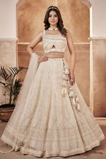 Picture of Gorgeous White Designer Wedding Lehenga Choli for Engagement, Wedding, and Reception