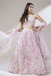 Picture of Dashing Coral Designer Indo-Western Lehenga Choli for Engagement and Sangeet