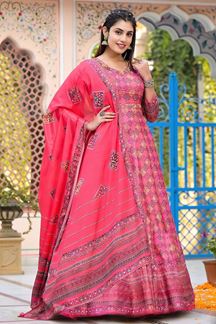 Picture of Glorious Dark Pink Designer Anarkali Suits for Party and Festival